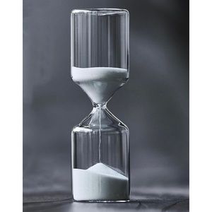 Cylindrical Hourglass Sand Clock, White, 10” (1 Hour)